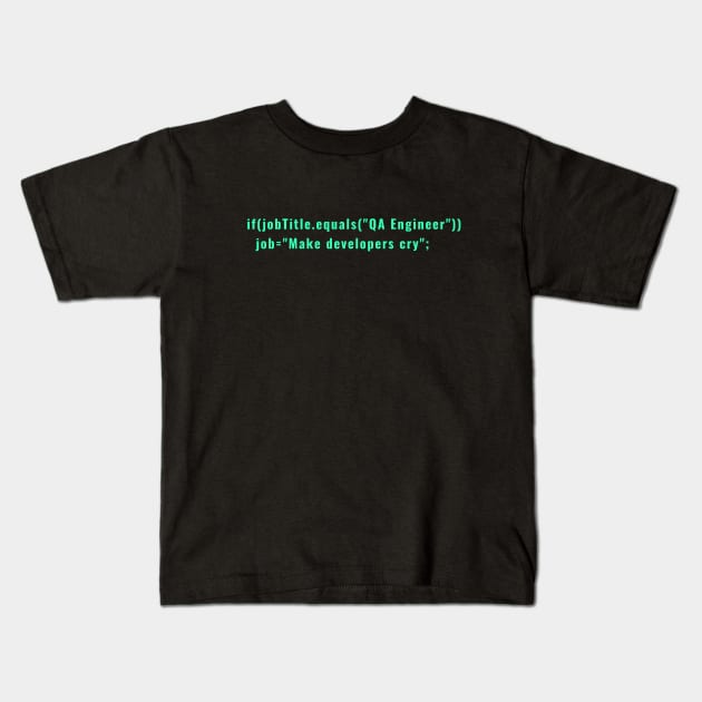 Testing - Software tester - Software developer - geeky humor Kids T-Shirt by Saishaadesigns